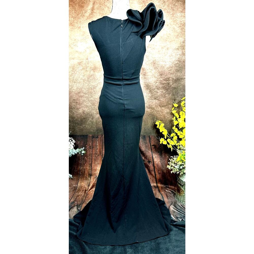 LuLu's Lucette Black Sleeveless Ruffled Mermaid Gown XS - Picture 13 of 15